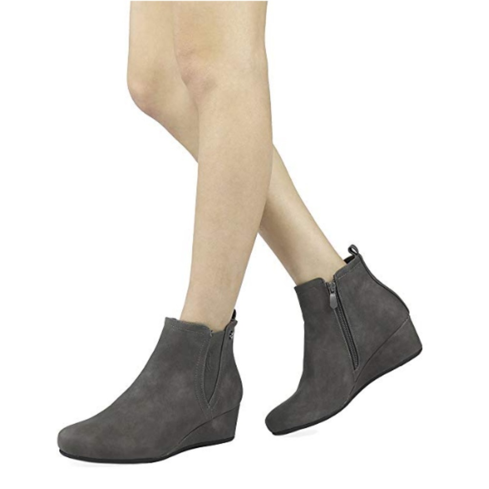 Womens "Zoey" Low Wedge Ankle Boots